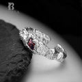 Wholesale Jewellery Ruby Rings 925 Sterling Silver Custom Adjustable Damaged Texture Ring High Quality Trendy for Girls Women
