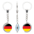 National Flag Metal Keychain Soccer Fans Souvenir Stainless Steel Key Ring Gift for Men Women All Kinds of Country