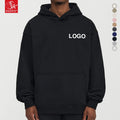 SK Men's Polyester / Cotton 390G Custom Embroidery Fleece Blank Oversized Pullover Plus Winter Solid Pocket  Heavyweight Hoodie