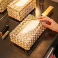 European Crystal Tissue Box Home Living Room Dining Table Paper Box Internet Famous Home Decoration Tissue Storage Box