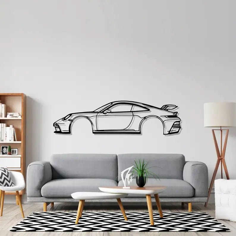 Personalized Black Iron Metal Car Silhouette Wall Art Modern Design 2mm Thick Easily Assembled Cleaned Father's Day Home Decor