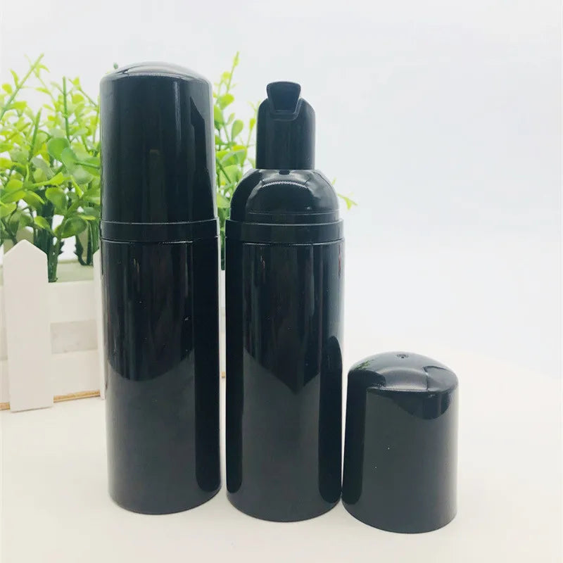 30ml 40ml 50ml 60ml 80ml 100ml Black Lash Shampoo Bottles Black Empty Eyelash Shampoo Foam Pump Bottle with Silver Gold