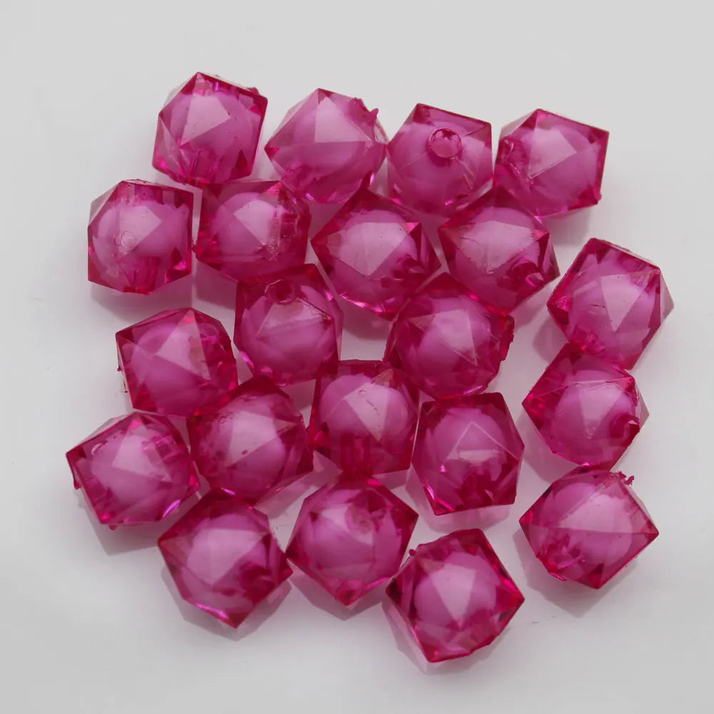Polyhedron Acrylic Beads with Hole Inner Color Multi Faced Spacer for Jewelry Bracelets Necklace Making
