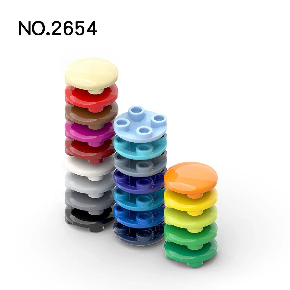 100g/bag  No.2654 Plate Round 2 X 2 with Rounded Bottom (Boat Stud) Building Bricks Figures Bricks Compatible Building Kits