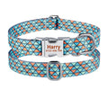 Dog Collar Metal Breakaway Buckle Hardware Colorful Printed Name Pet Dog Leash and Collar Polyester Dog Collar Traction Rope