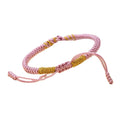 Handmade Colourful Woven Bracelet Charm Tibetan Buddhist Braided Bracelet Knot Adjustable Luck Rope Bangle for Men Women