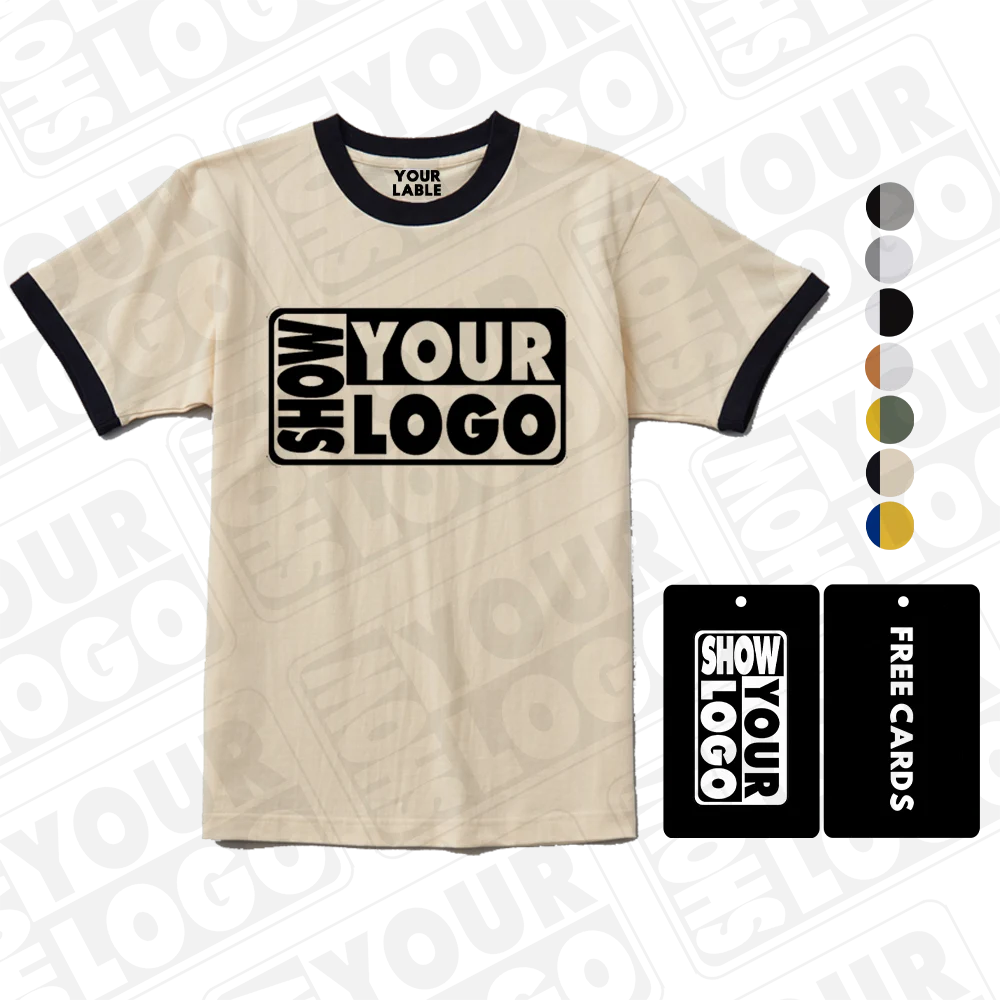 CB023-UT5281 Custom 100% Premium Pure Cotton Unisex Teen Tshirt Summer Casual Ringer Short Sleeve Plain Tshirt Printed Pattern