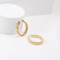 Thick Braided 25mm 18k Gold Plated Stainless Steel Hoop Earrings