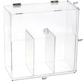 Makeup Brush Holder with Dustproof Lid Acrylic Clear Makeup Brush Organizer with 3 Compartment Large Cosmetic Brush Storage Box