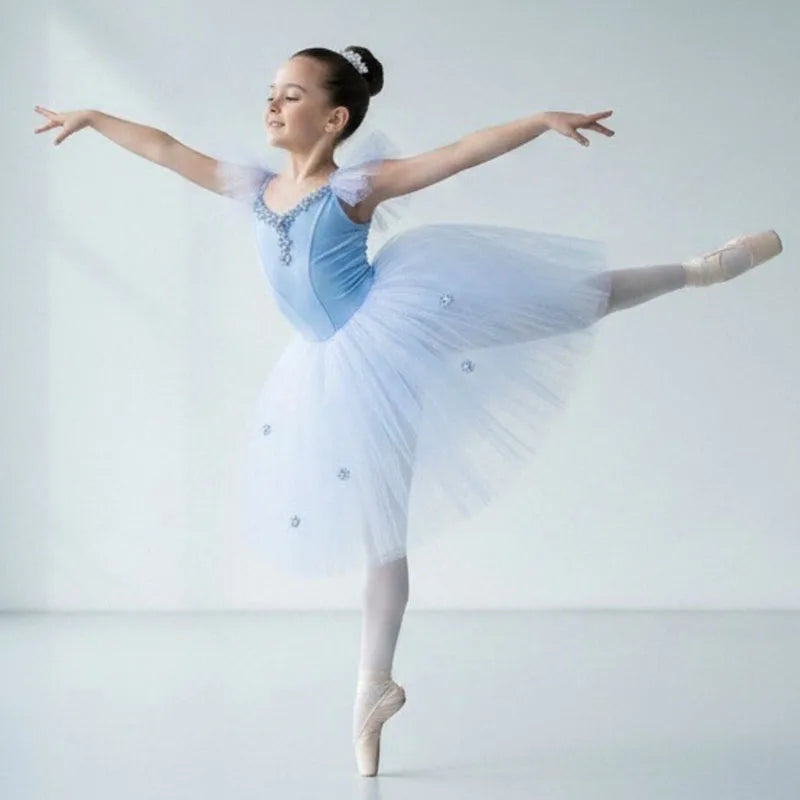 Professional Ballet Romantic Tutu Long Skirt Black Red Spain Dress Adult Children's Ballet Performance Dress