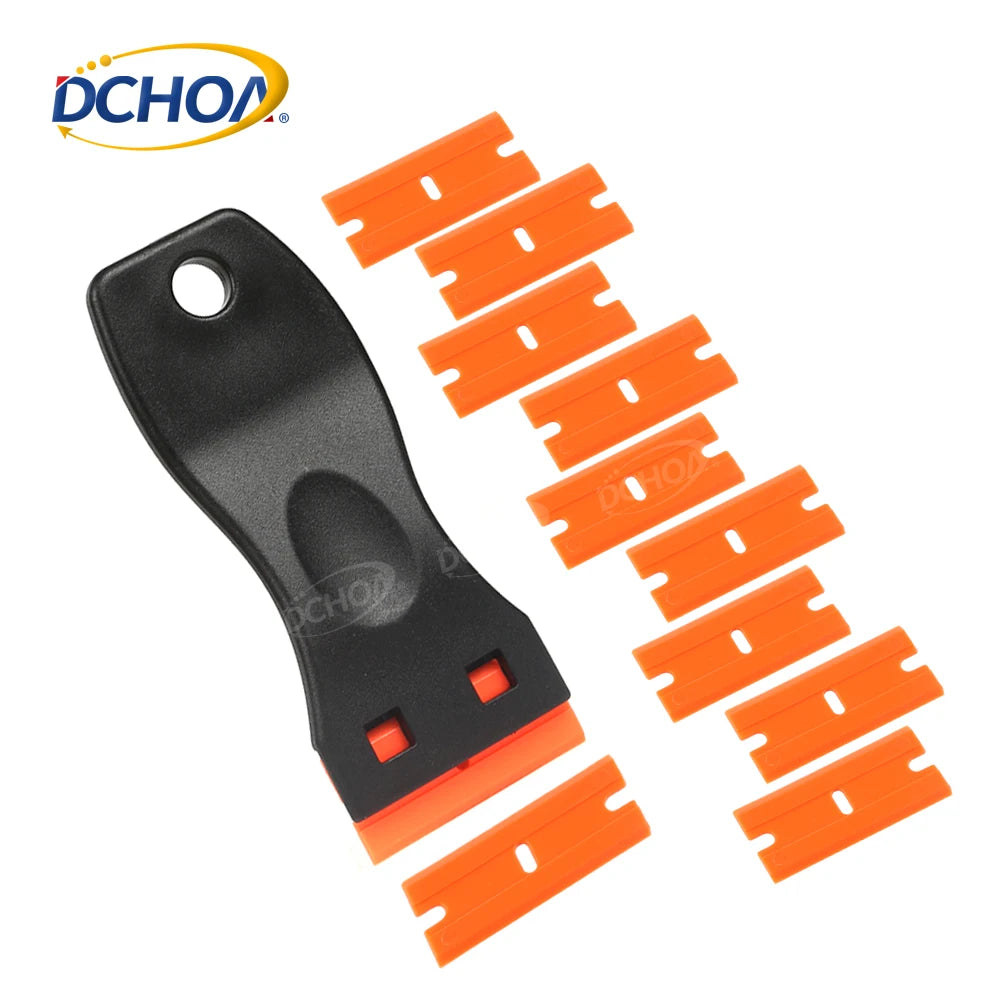 DCHOA DIY Plastic Razor Blade Glass Cooktop Scraper Customizable OEM Label Removal Tool