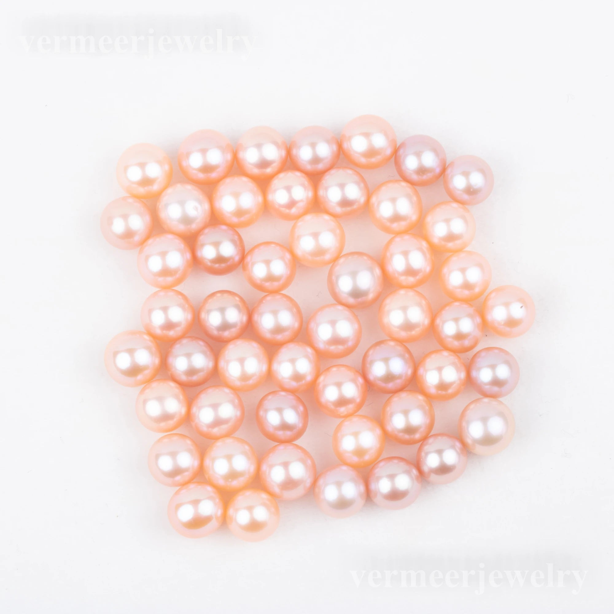 Wholesale Natural pink Color 8-9mm AAAA Grade Loose Freshwater Pearl Round Shape No Hole Bead for Pearl Party
