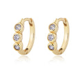 Fashion Jewelry Earrings 925 Sterling Silver Diamond by the Yard Earring Round Zircon Gold Plated Hoop Earrings for Women