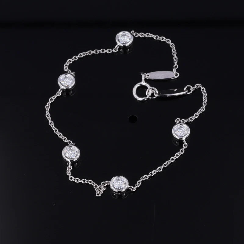 Starsgem Cheap Custom Bracelets 2022 Hot Sale White Gold Bracelet Jewelry Round Customized 14k Gold Bracelets