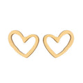 Fashion New Arrival Trendy Minimalist 18K Gold Plated Hollow Love Heart Geometric Stainless Steel Simple Stud Earrings Gift