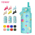 Yeway Bottle Bpa Free with Straw Cartoon Thermos Water Bottle for Kids School Stainless Steel Insulated Water Bottles for Kids