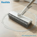 OEM Manual Floor Scrubber Brush Factory Adjustable Handle 360 Rotating Hard Bristle Floor Cleaning Tool