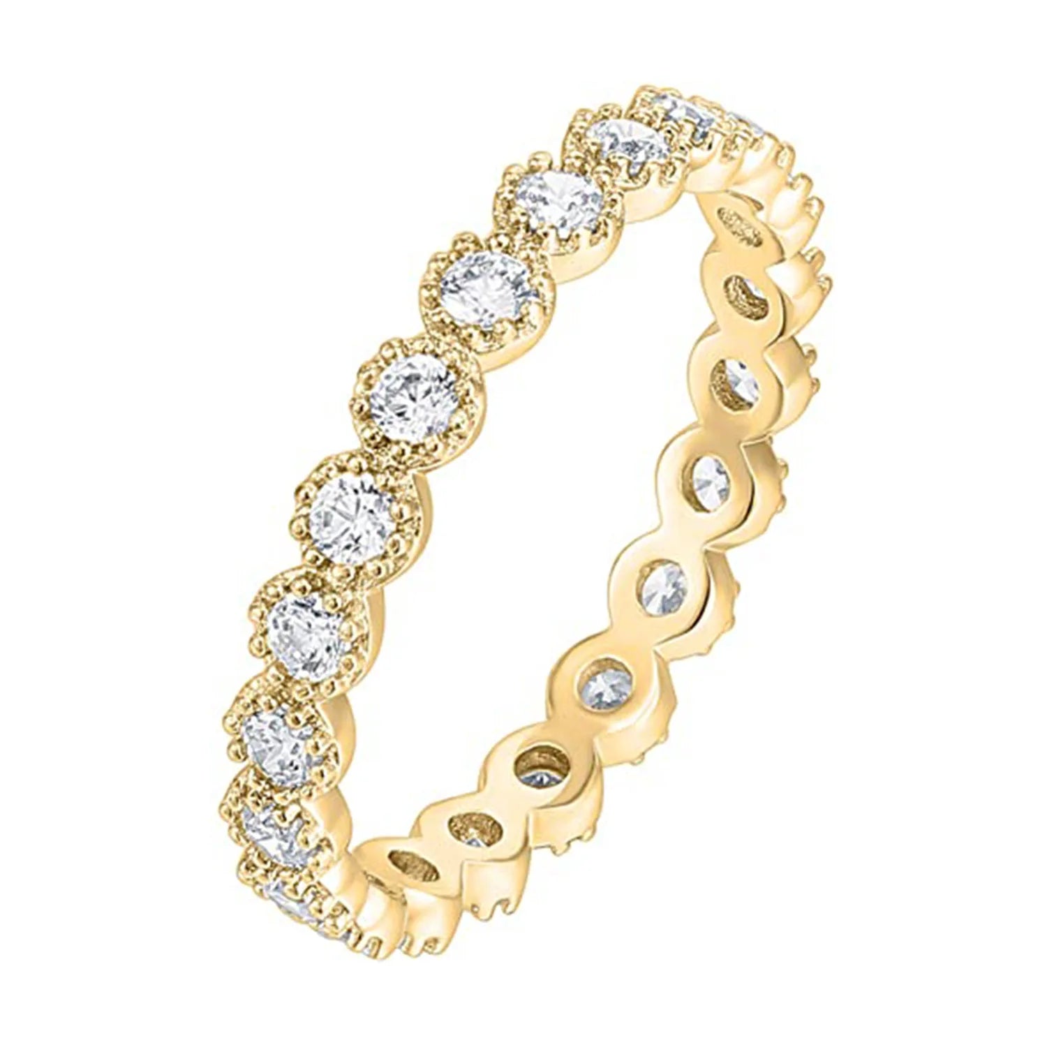 Zuola Custom Luxury Eco-friendly Lab Created Geometric Jewelry Finger Ring Fashion Zircon Inlay Wedding 18K Real Gold Plated