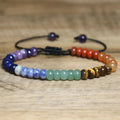 7 Chakra Healing Bracelet for Women Jewelry Adjustable Natural Abacus Beaded Semi- Precious Energy Gemstone Chakra Bracelet