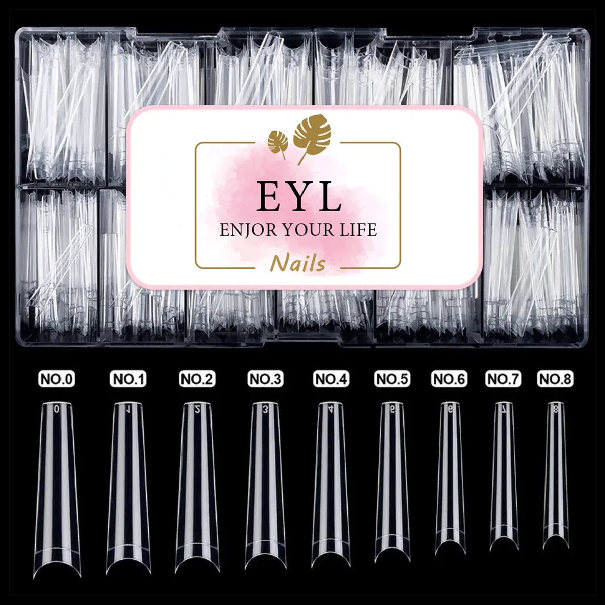 XXL 3XL Nail Tips Non No C Curve Tapered square Coffin Stiletto Straight Gelx Nails Clear Custom Private Label Nail Tips Box