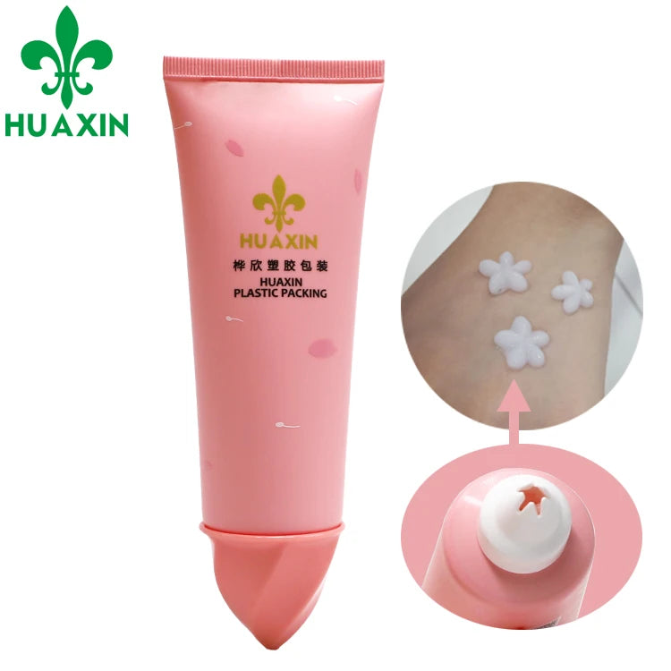 Innovative 100ml Dual Chamber Tube Flower-Shape Orifice Design for Three Color Screen Printing Empty Plastic Cosmetic Skin Care MegaBDM