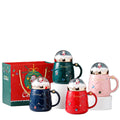 Madou 500 Ml Office Kawaii Christmas Santa Mug Handmade Coffee Cups Porcelain Christmas Couple Mug Ceramic Luxury Mug