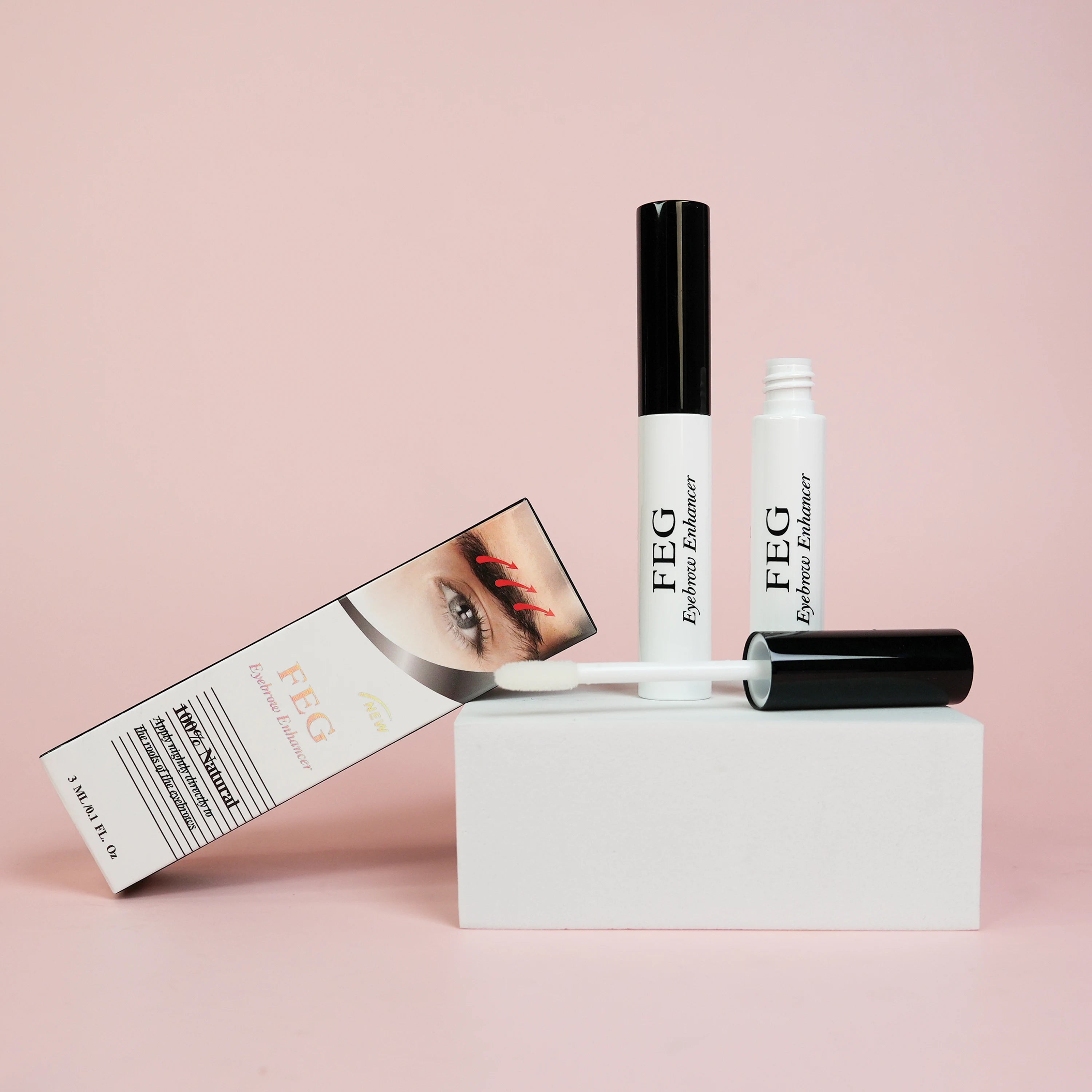Korean Custom Logo 100% Natural Organic Eyebrow Enhancing Bottle Empty Tube Waterproof Castor Oil Lash Brow Growth Serum