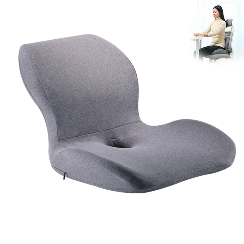 New Design Orthopedic Memory Foam Back Support Pillow and Seat Cushion Opp Bag 100% Polyester Knitted 7 Years Production Factory
