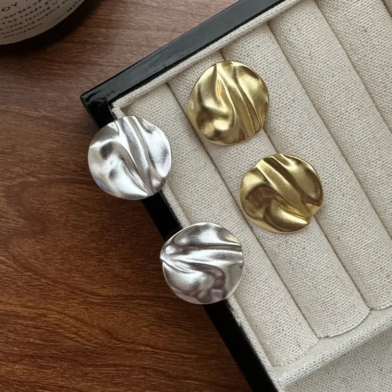 Fashion Wholesale Texture Chunky Stud Earrings for Girls Wholesale 925 Sterling Silver Jewelry