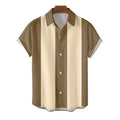 Coldker Summer Men Shirts Hawaiian Short Sleeve Work Shirt Men Striped Print Blouse Men Casual  Button up Shirt Camisas De