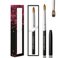 YALIXIN Custom Private Logo Sliver Metal Handle 100% Pure Kolinsky Acrylic Brush Round Flat Head 3D Acrylic Brush for Nail Brush