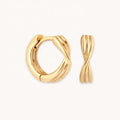 LOZRUNVE Wholesale Simple Gold Love Bowknot Twisted Huggie Hoop Silver 925 Earring Jewelry