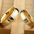 Factory Romantic Couple Wedding Rings Jewelry Fashion Hypoallergenic Intergolden Glossy Stainless Steel Ring Gifts for Women Men