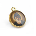 St Charbel 14mm Religious Style High Quality Catholic Medal Pendant Plated Metal and Diamond with Alloy for Children's Jewelry
