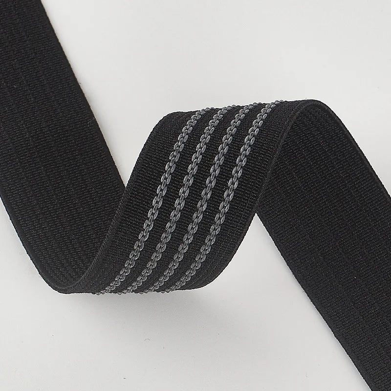 Black 2.5 CM High Tenacity Eco Friendly Elastic Waist Band for Garment Anti Slip Use