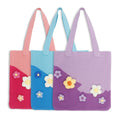 Wholesale Women's Fashion Tote Bag Handmade New Design Knitted Crochet Vintage Bohemian Flower Pattern Open Portable Polyester