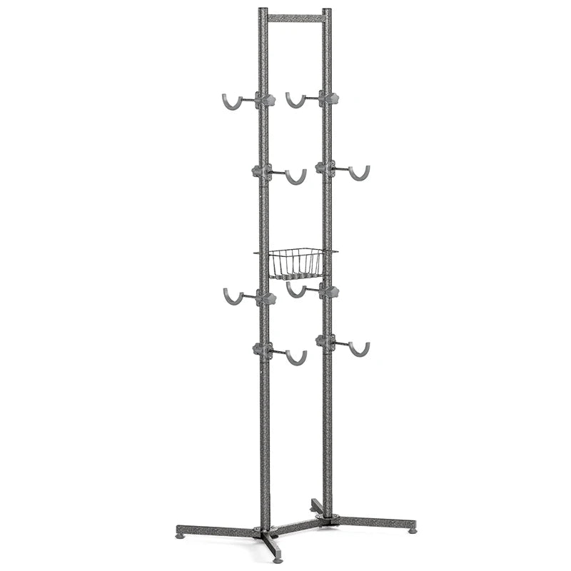 Four Bike Repair Stand Foldable Iron Bike Rack Holder Storage 100kg Load Capacity Portable Indoor Bicycle Stand