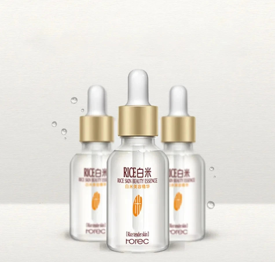 HOREC 15ml   Face Care White Rice Extract Essence Moisturizer Whitening Moisturizing Serum White Rice Whitening Serum