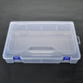 Large Rectangular Plastic Boxes Empty Storage Organizer Containers with Hinged Lids and Latches