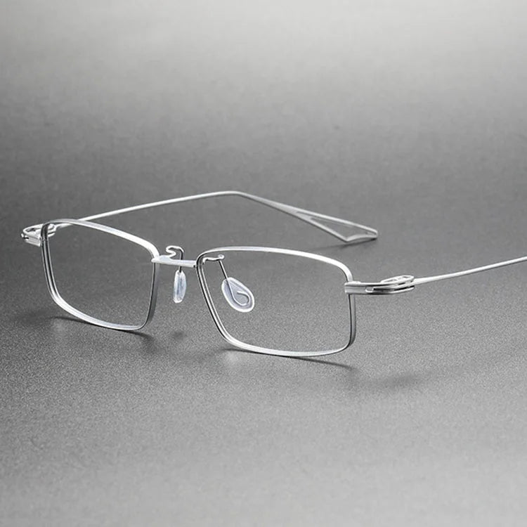 Unisex Titanium Eyeglasses Designer Optical Round Full Rim Solid Frames Prescription Glasses Blueray