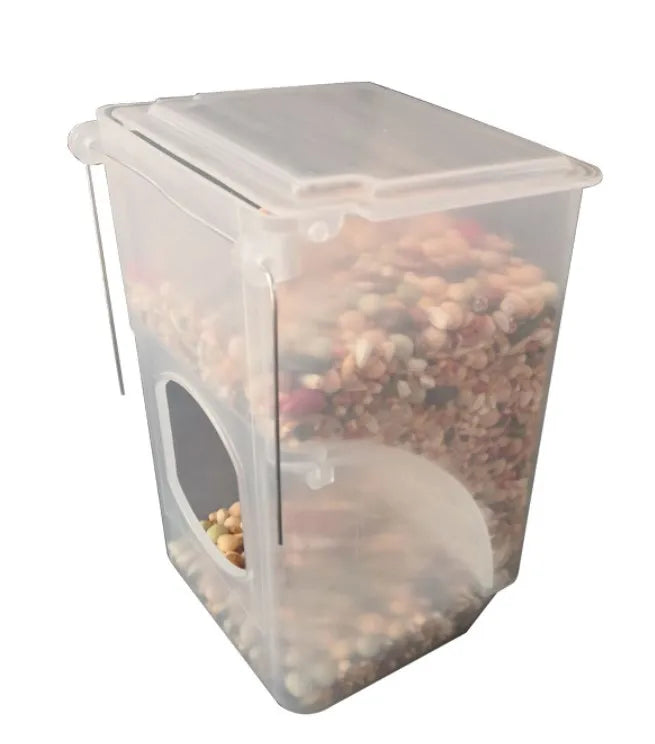 One Hole PP White Feeder Plastic Automatic Bird Pigeon Parrot Feeder
