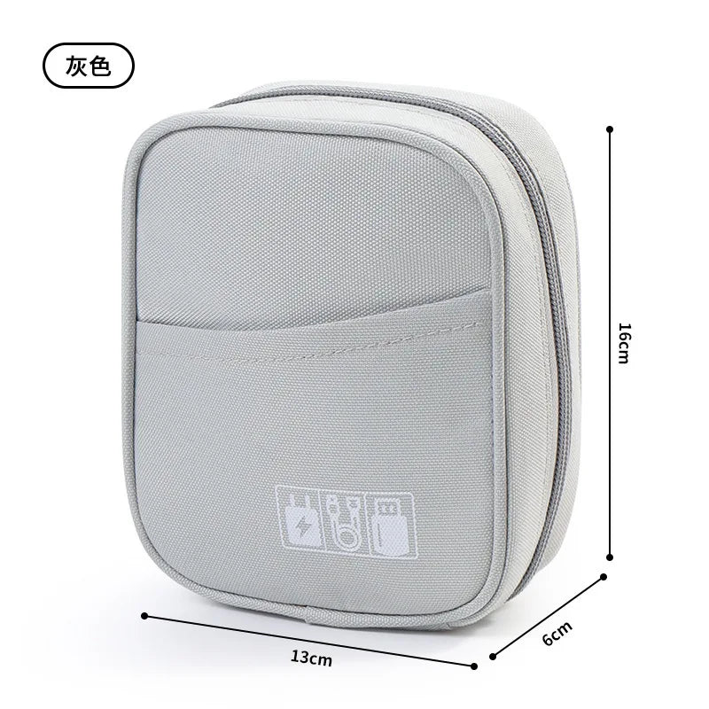 Portable Electronics Organizer Bag Zipper Oxford Cloth Material Small Travel Case for Power Bank USB Cables Chargers Storage