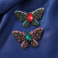 MT0216 Vintage Butterfly Brooch Women Rhinestones Brooch Jewelry