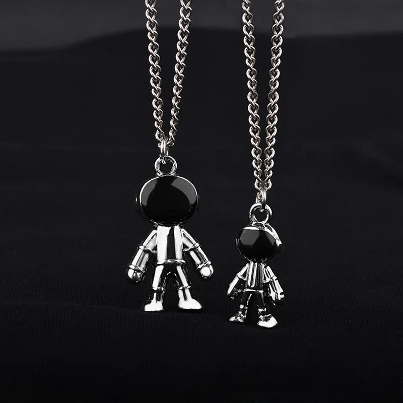 Wholesale Stainless Steel Necklace for Men Women Couple Necklace 304 Stainless Steel Chain Space Astronaut Pendant Necklace