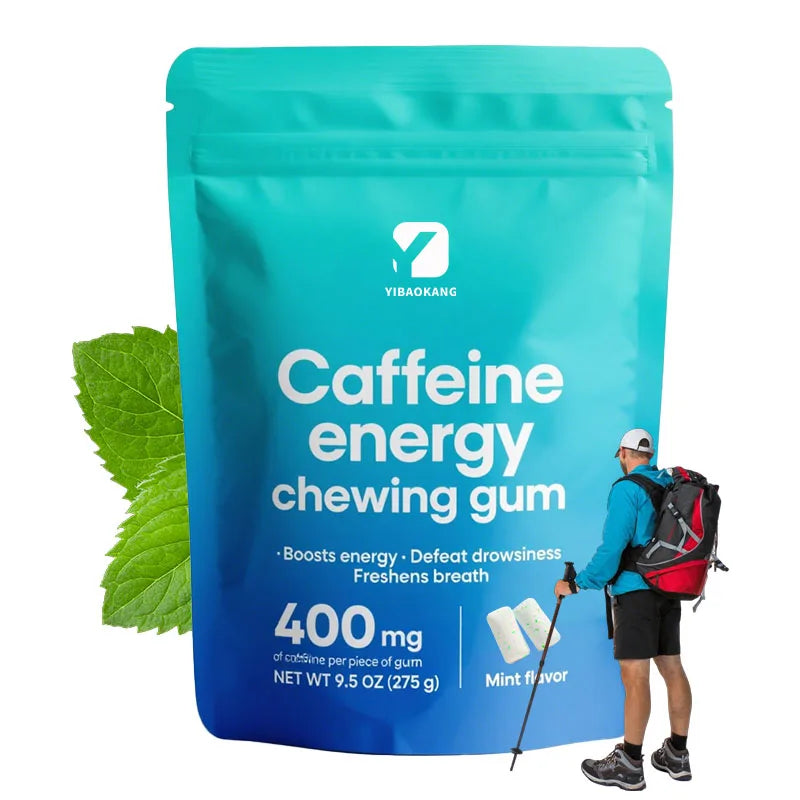 In Stock Caffeine Energy Chewing Gum for Boosts Energy Defeat Drowsiness Freshens Breath Mint Chewing Gum