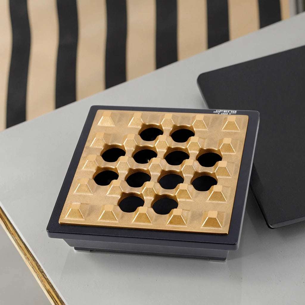 JIFENG JF-049 Aluminium Square Removable Top&Base Windproof Cigar Ashtray Cost-effective Product