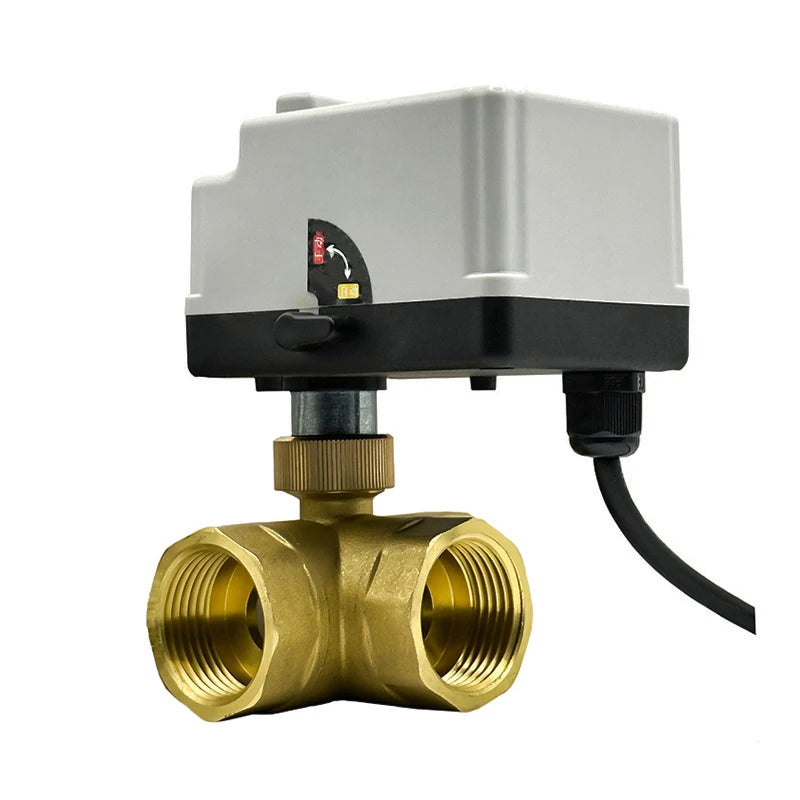 1/2'' 3/4'' 1'' Brass Electric Ball Valve 220V 12V 24V 3 Wire 2 Control Electric Operated Manual Switch for Water Media
