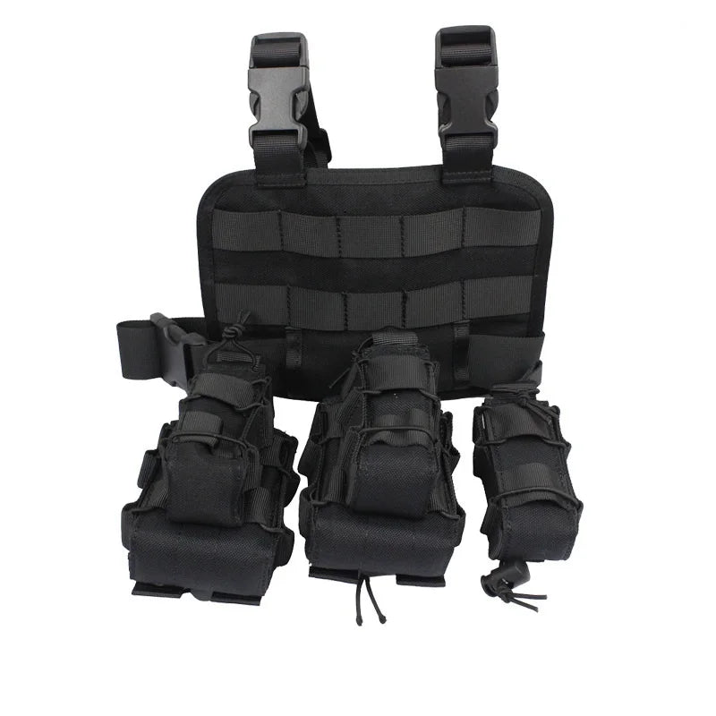 Hot Selling Tactical Leg Rig with Two Twin Pouches and One Single Pouch Tactical Leg Rig Tactical Leg Holster
