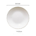 SOLHUI Nordic Creative Pearl Edge Plate Ceramic Dishes Household Western Food Plate Salad Plate
