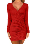 Autumn and Winter New Long Sleeve Irregular Mini Night Club Dress Bandage Bodycon Dress for Women BK066